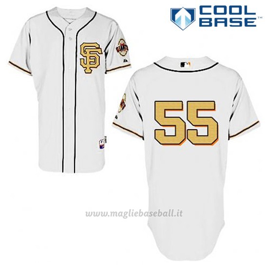 Maglia Baseball Uomo San Francisco Giants Tim Lincecum 55 Crema Cool Base
